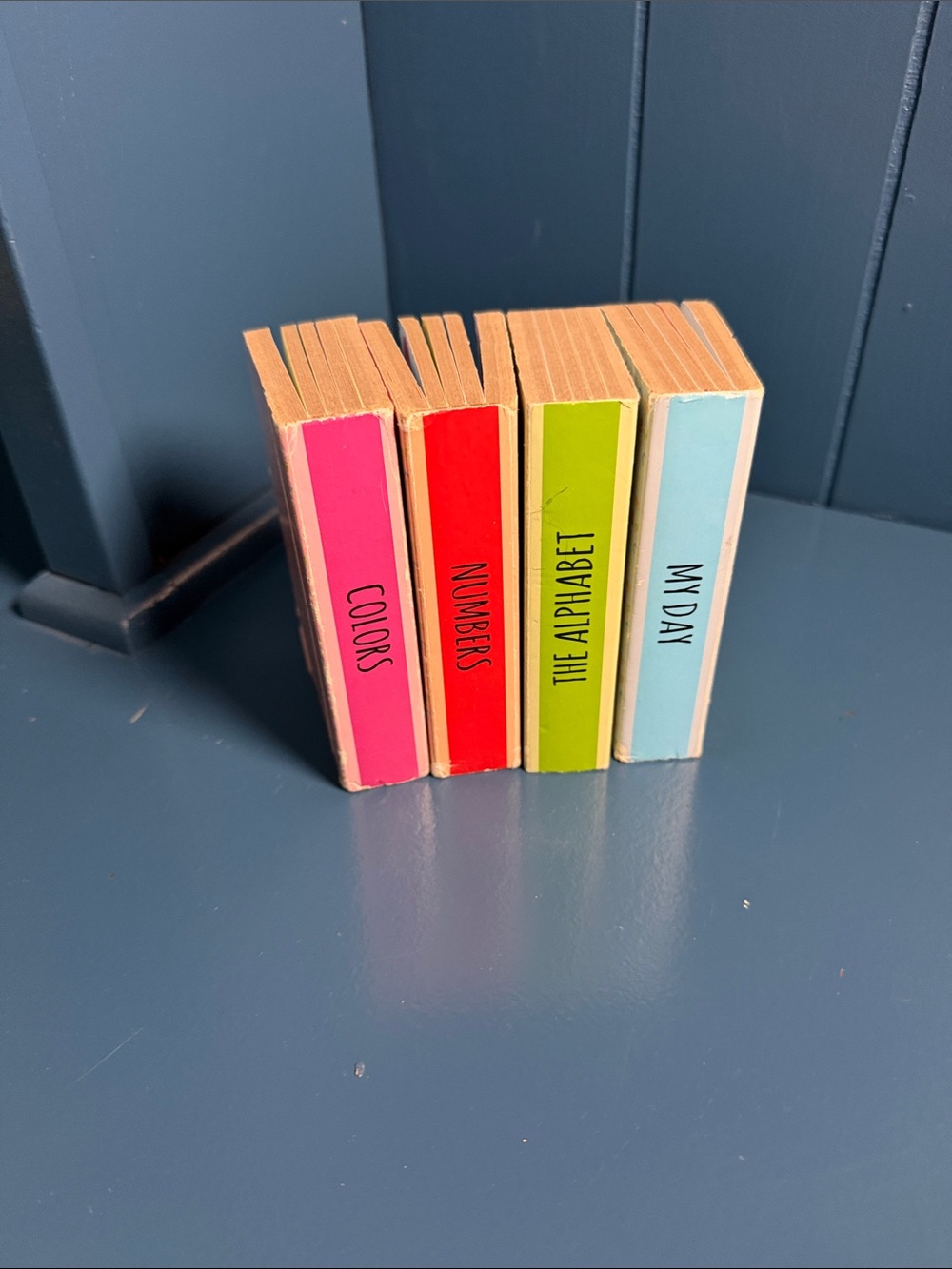 Set of 4 Mini Board Books - Bright Pink, Red, Lime, Light Blue